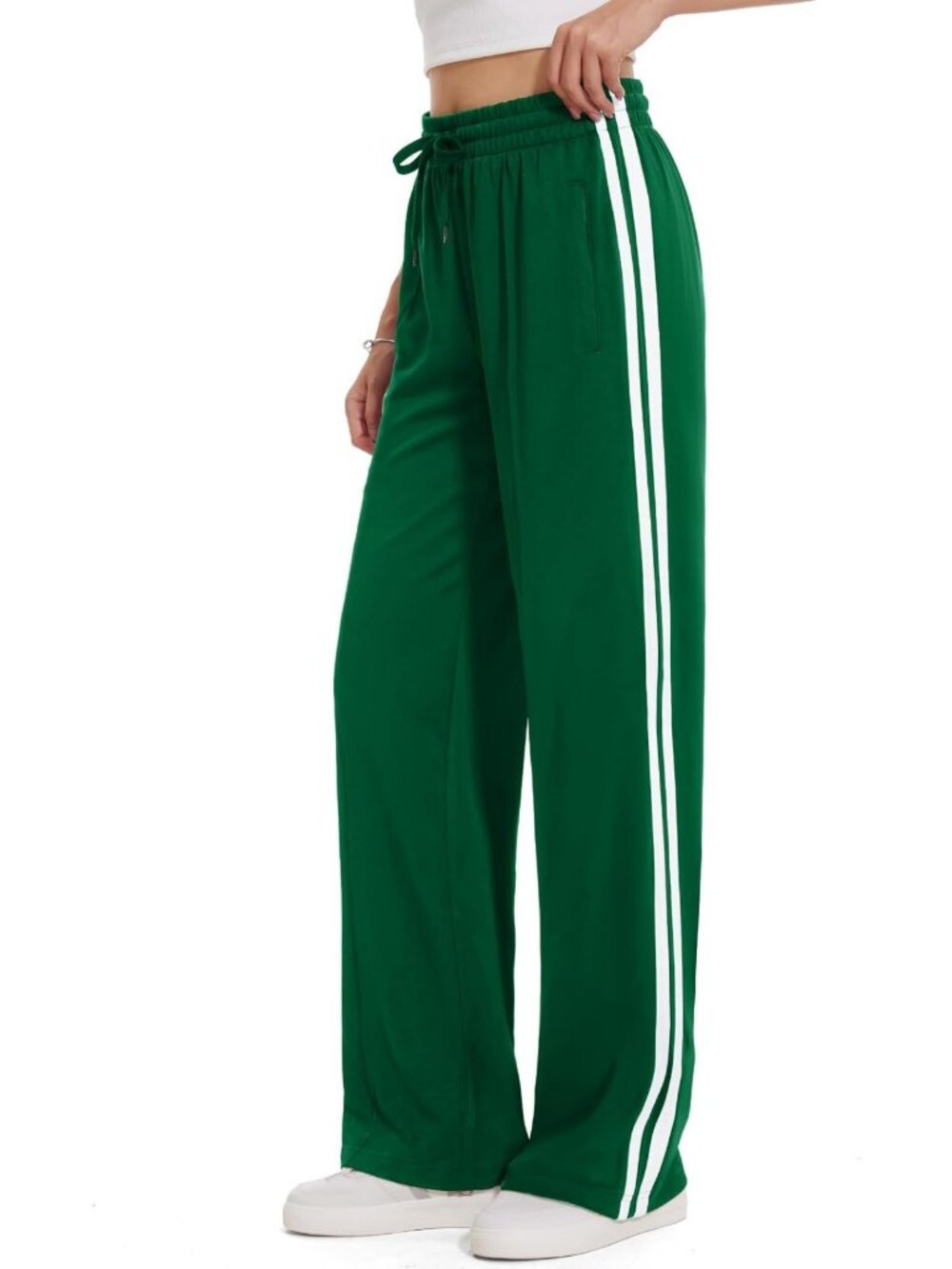 Loose Straight Leg Track Pants for Women | Athletic Jogging Sweatpants, Warm-Up